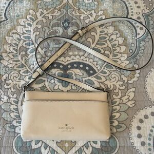 kate spade Cream Leather Crossbody Wallet Bag